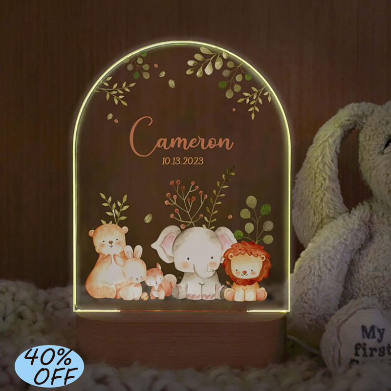 Baby Nursery Boy - Özel Ad Bebek Gece Lambası Kişiselleştirilmiş