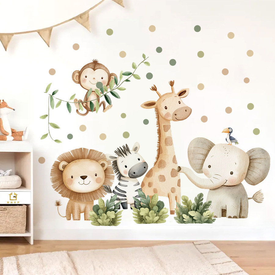 Baby Nursery Decor Girl - Boho Orman Hayvanları duvar çıkartmaları Çocuk