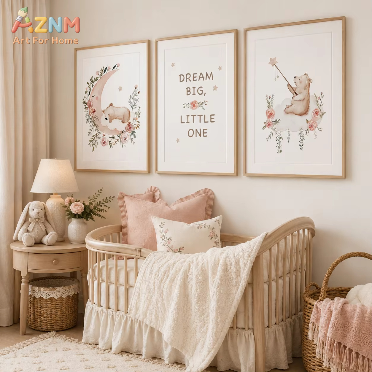 Baby Girl Nursery Quotes - AZNM Kreş Çiçek Duvar Sanatı, Sevimli