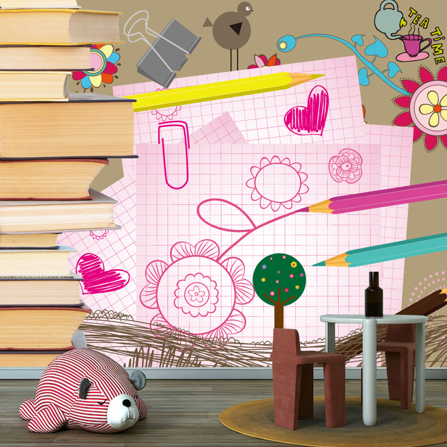 Baby Nursery Peel And Stick Wallpaper - Karikatür Kitap Çizimi Kolay Uygulanabilir Soyulabilir