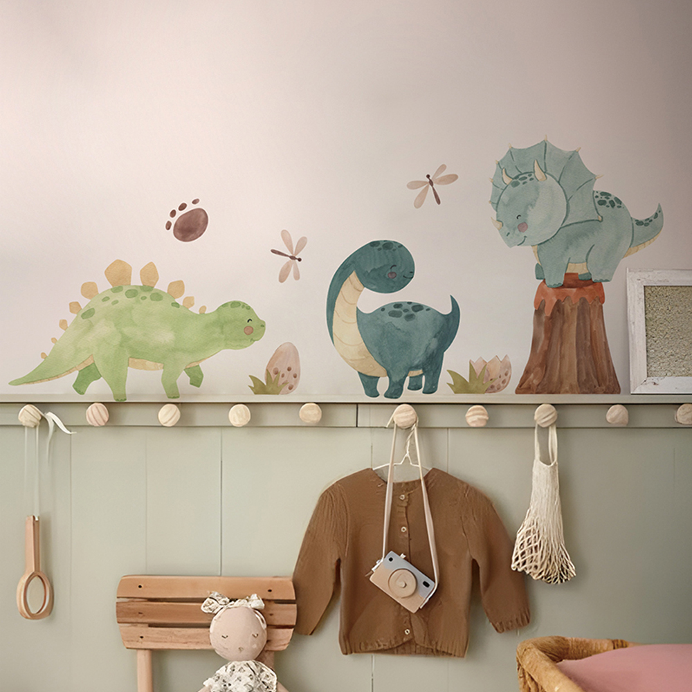 Baby Girl Nursery Quotes - Dinozor duvar çıkartmaları, Dino alfabe duvar