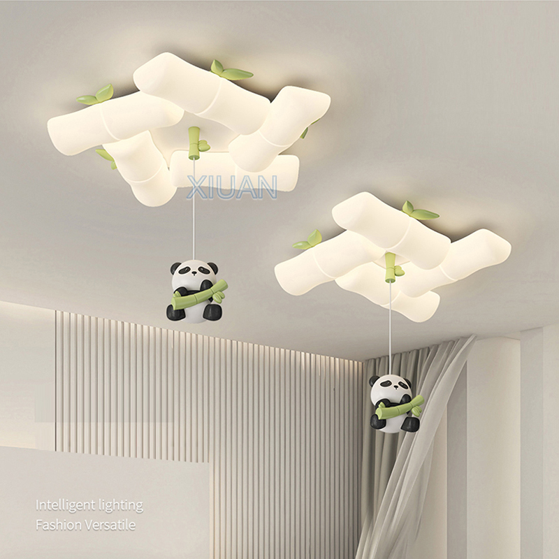Baby Nursery Light Fixture - Yeni çin Panda tavan lambaları bambu