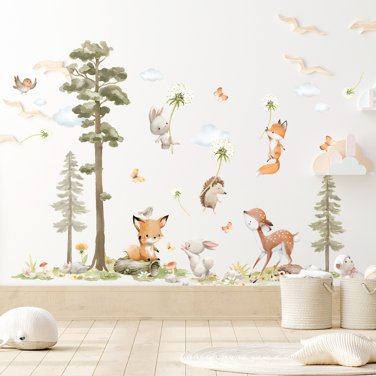 Baby Girl Nursery Quotes - Sevimli Orman Hayvanları duvar çıkartmaları Çocuk