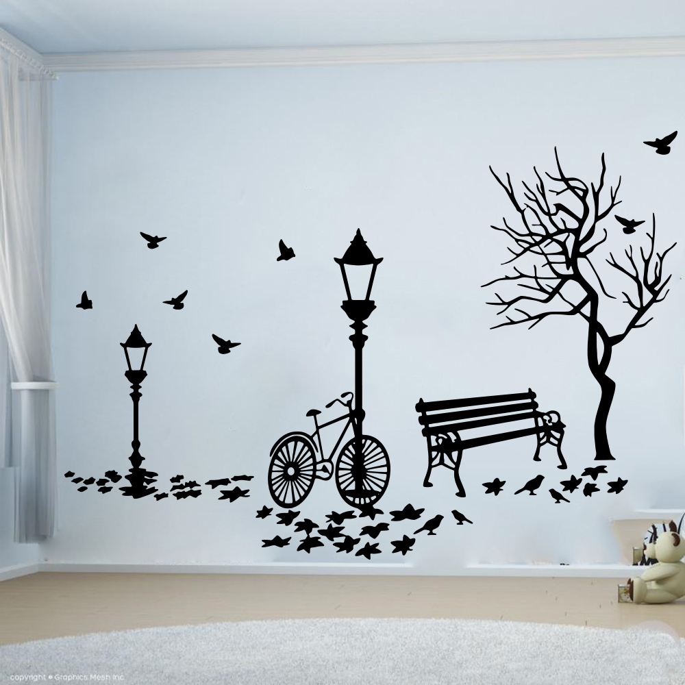 Modern Sonbahar Manzara Bisikl - Baby Nursery Wall Lights incelemesi ve fiyatı