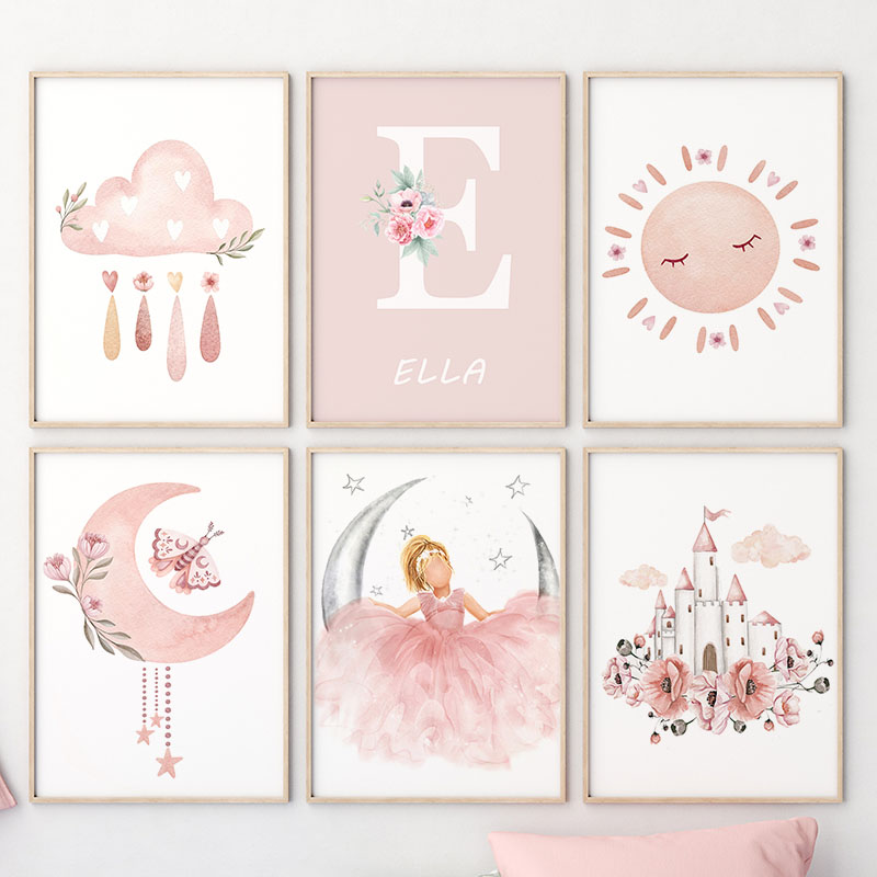 Pembe Melek Kız Güneş Ay Bulut - Baby Nursery Decor Girl incelemesi ve fiyatı