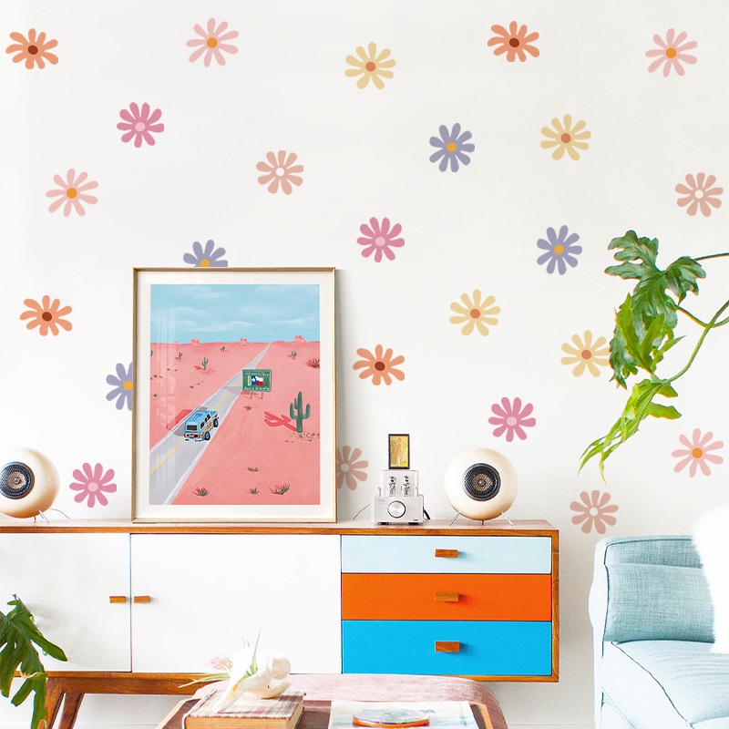 Papatya Çiçek Duvar Çıkartmala - Baby Nursery Peel And Stick Wallpaper incelemesi ve fiyatı