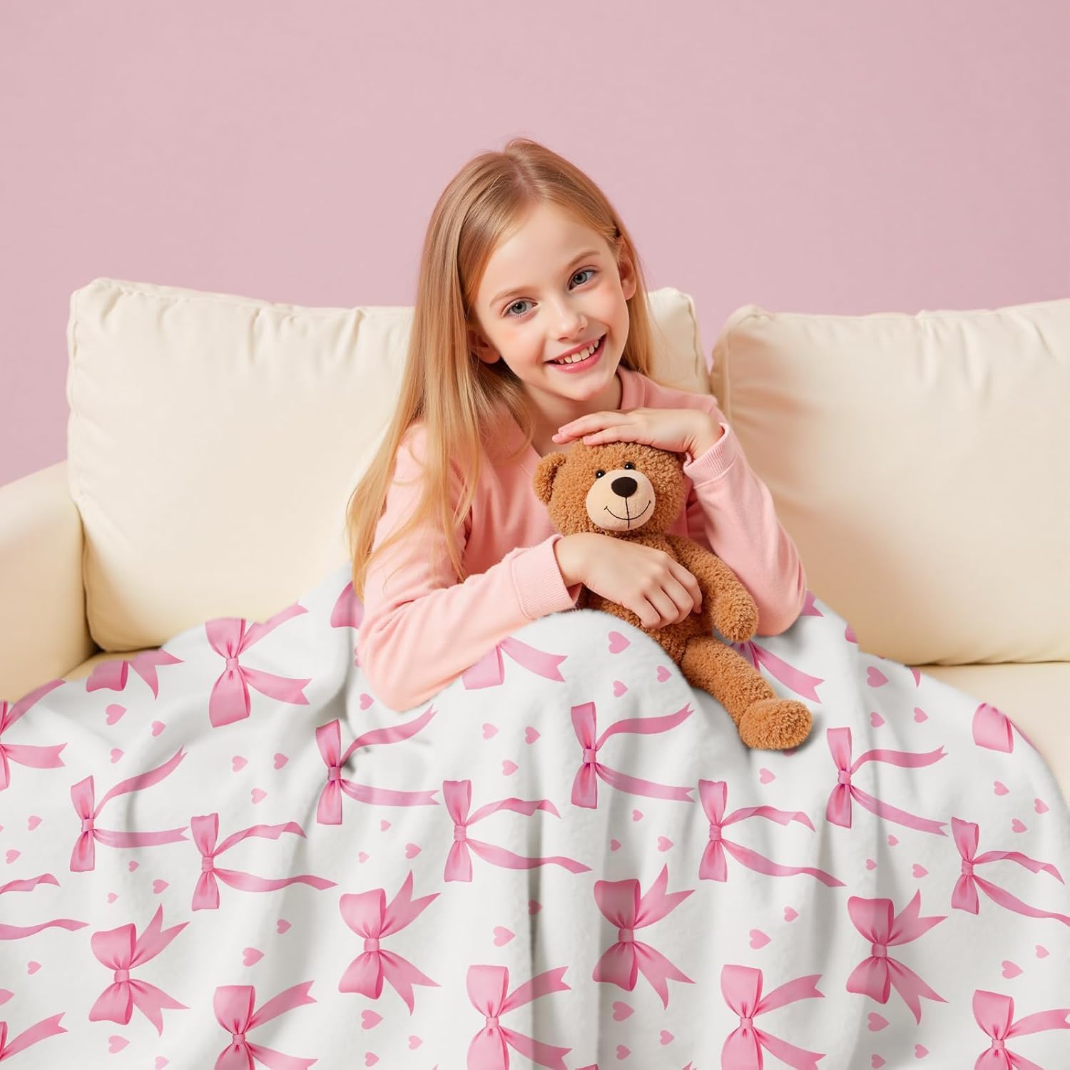 VIKAMA Pembe Fiyonklu Battaniy - Baby Nursery Decor Girl incelemesi ve fiyatı