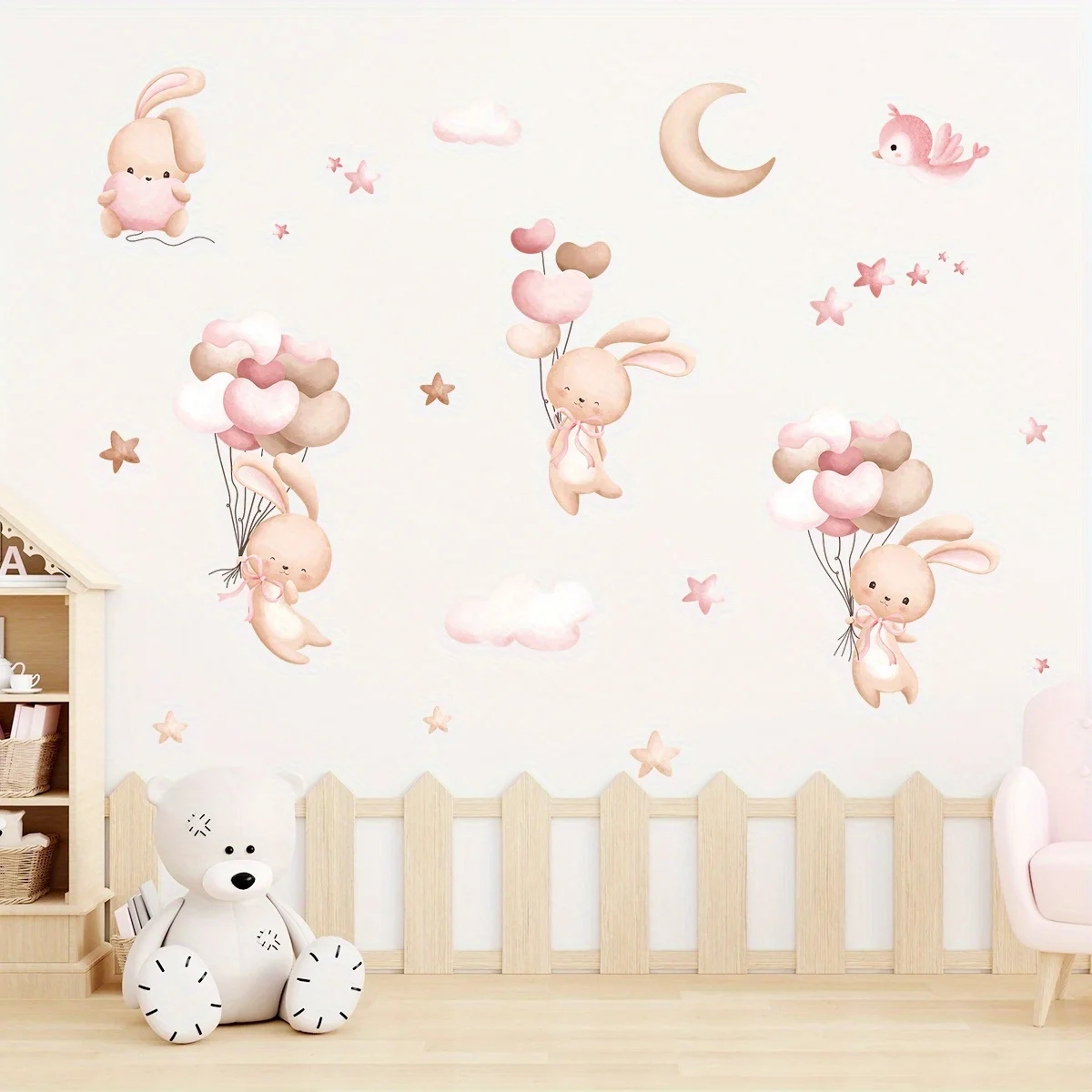 Sevimli Tavşan Balon duvar çık - Baby Girl Nursery Quotes incelemesi ve fiyatı