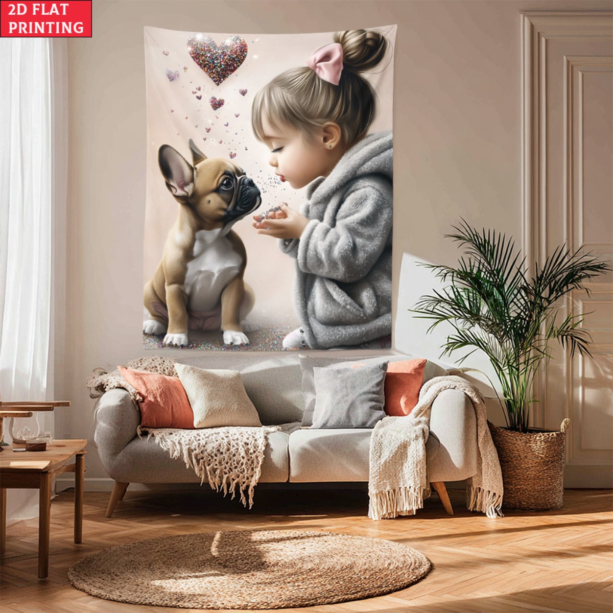 Fransız bulldog yavrusu ile kı - Baby Nursery Decor Girl incelemesi ve fiyatı