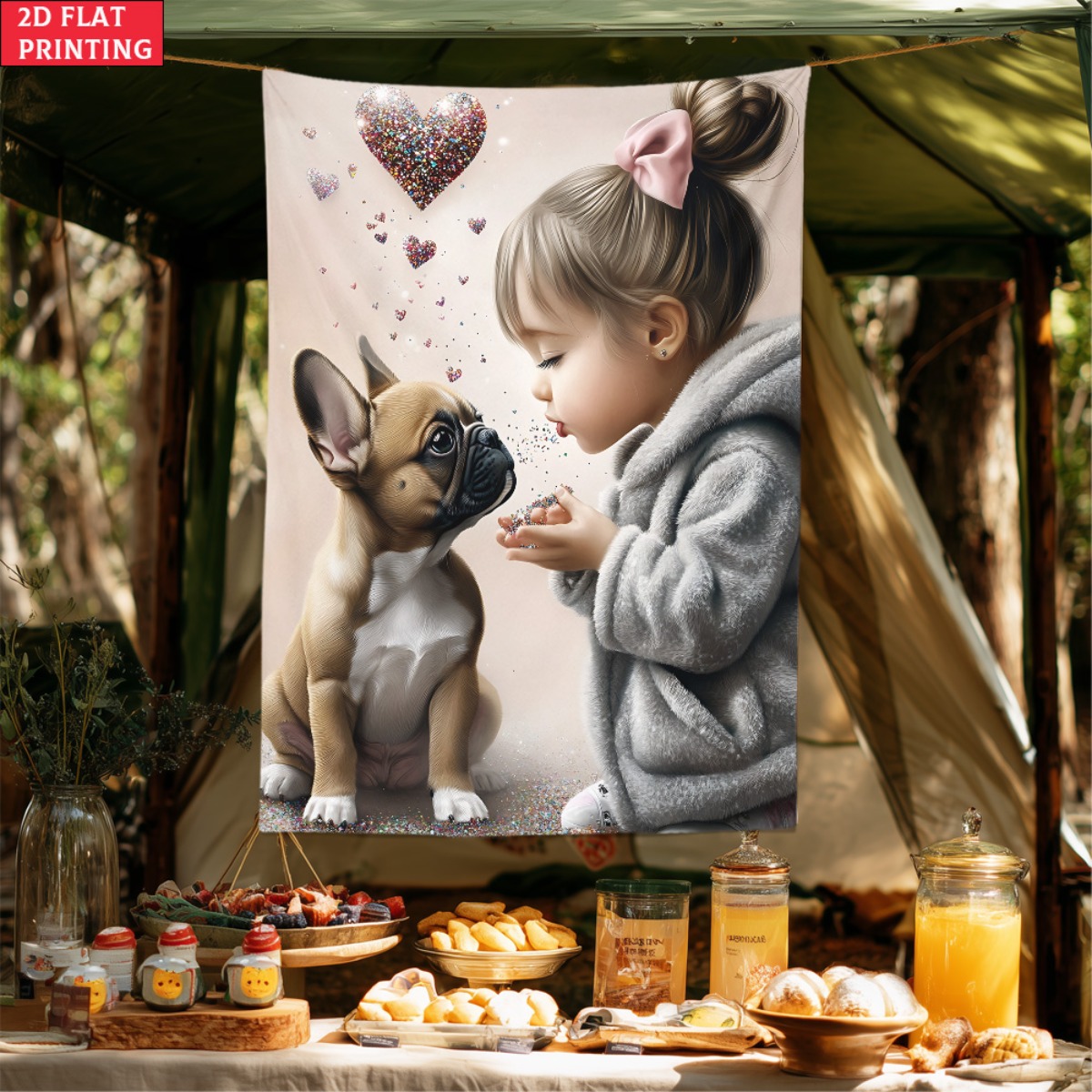 Fransız bulldog yavrusu ile kı - Baby Nursery Decor Girl incelemesi ve fiyatı