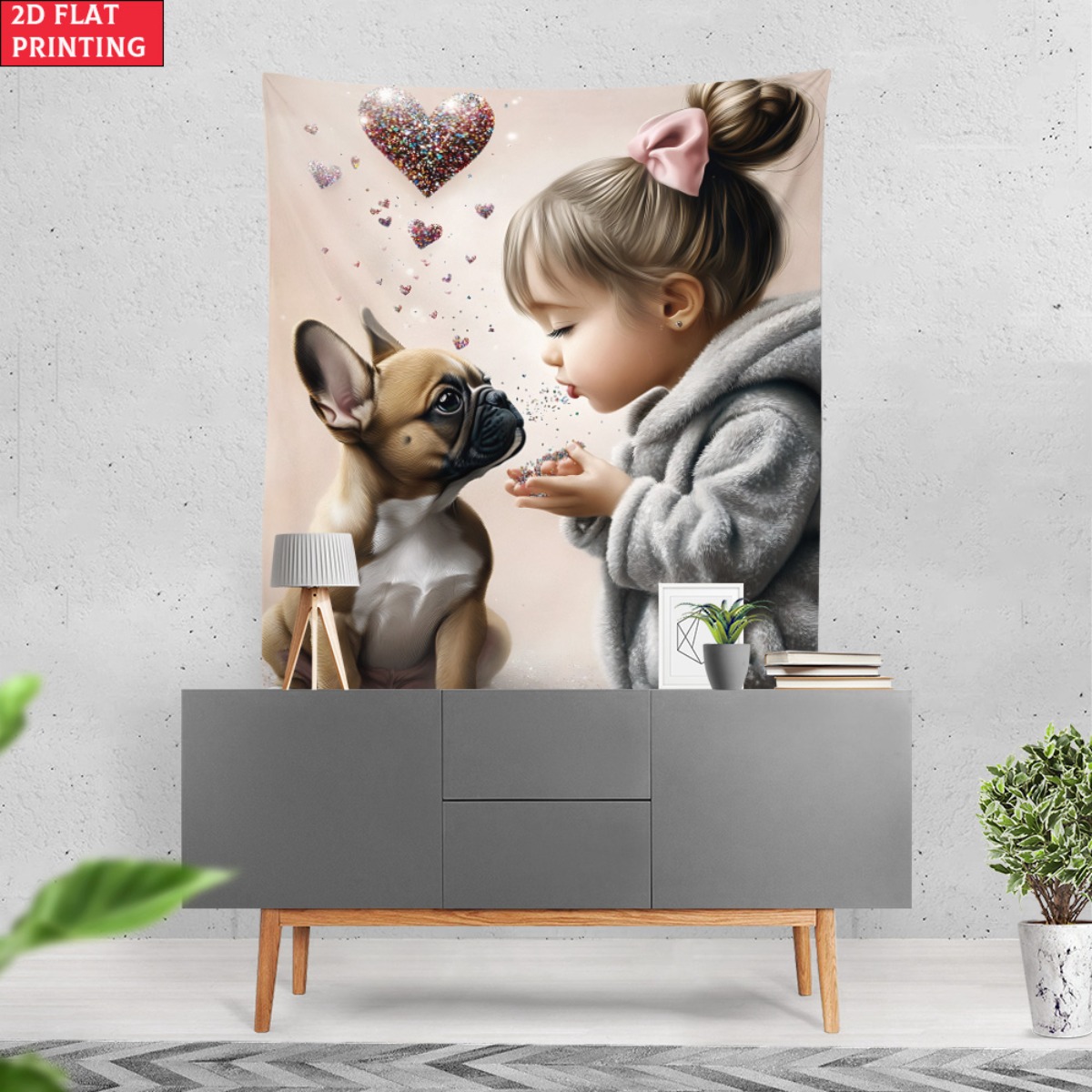 Fransız bulldog yavrusu ile kı - Baby Nursery Decor Girl incelemesi ve fiyatı