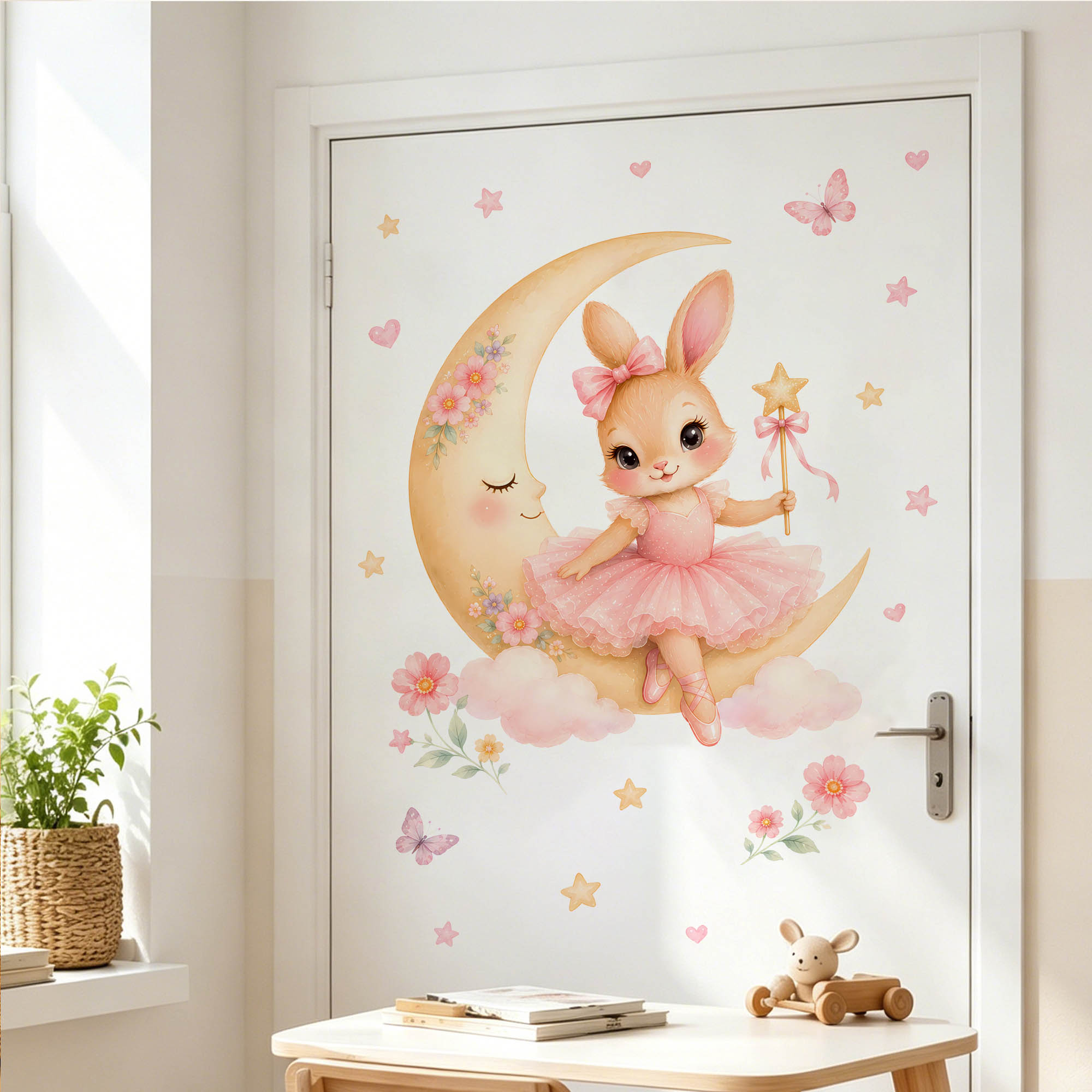 Suluboya Balerin Tavşanlı Ay D - Baby Nursery Decor Girl incelemesi ve fiyatı