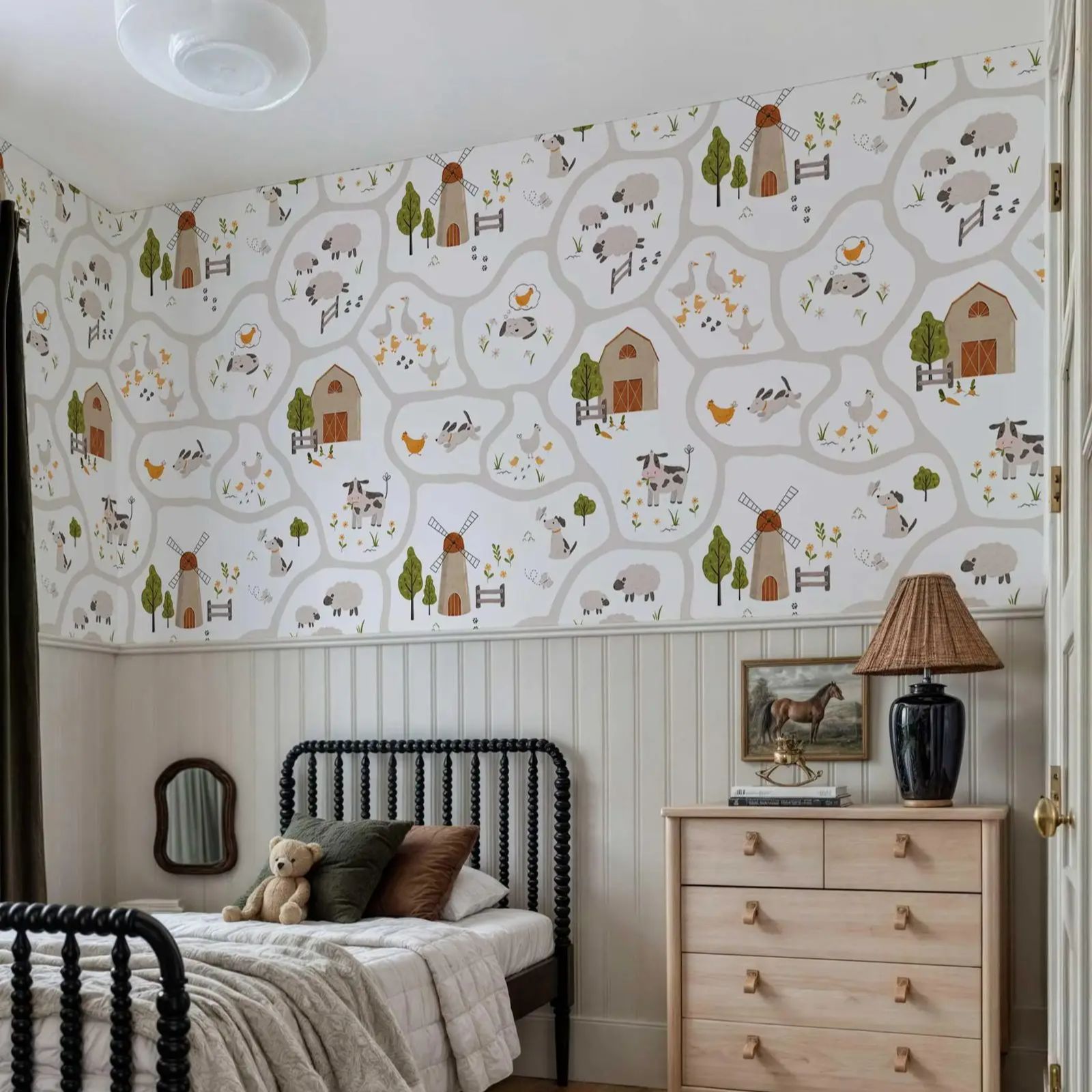 Sevimli Çiftlik Hayvanları Çoc - Baby Nursery Peel And Stick Wallpaper incelemesi ve fiyatı