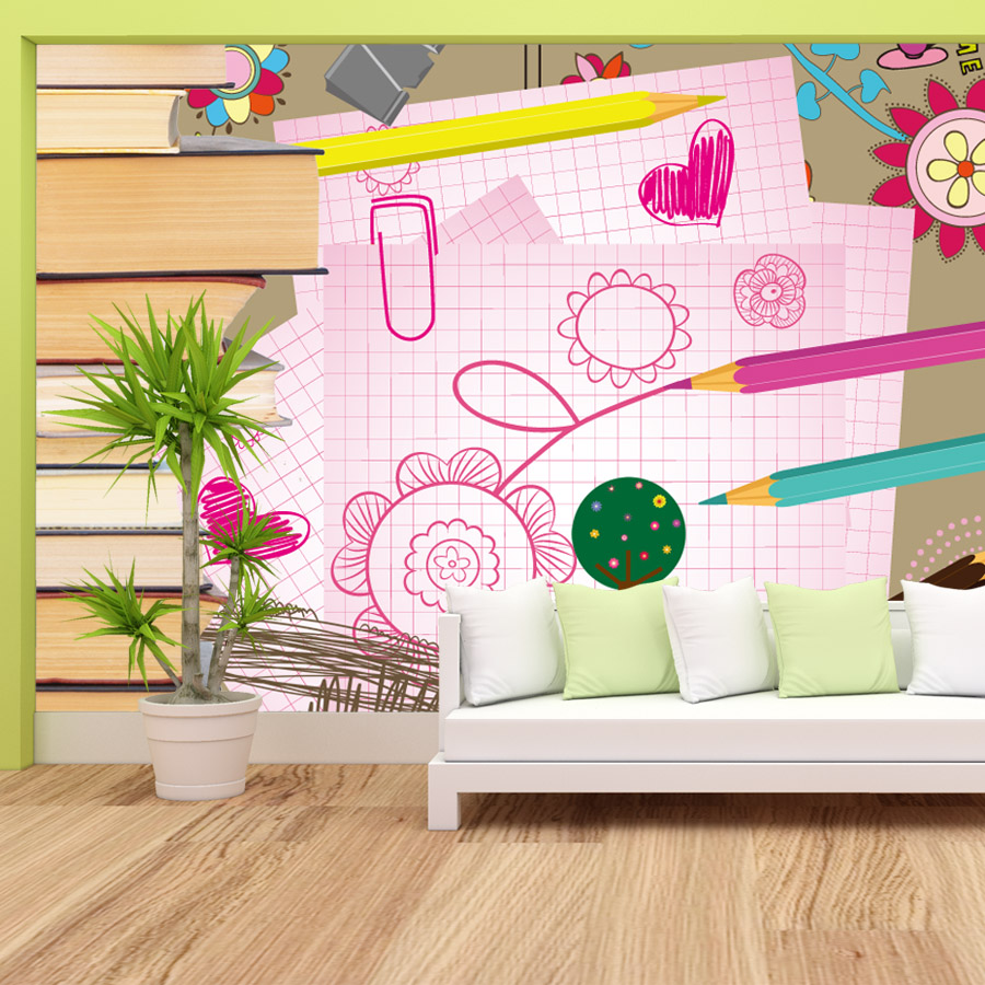 Karikatür Kitap Çizimi Kolay U - Baby Nursery Peel And Stick Wallpaper incelemesi ve fiyatı
