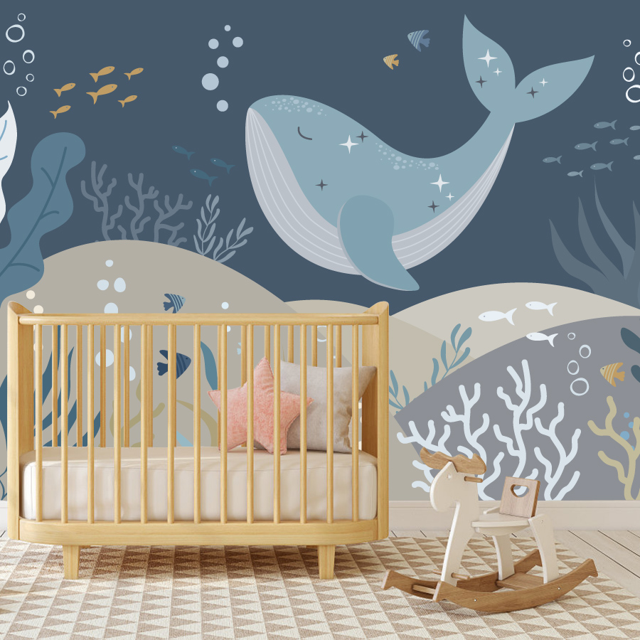 10+ Sevimli Karikatür Balina D - Baby Nursery Peel And Stick Wallpaper incelemesi ve fiyatı