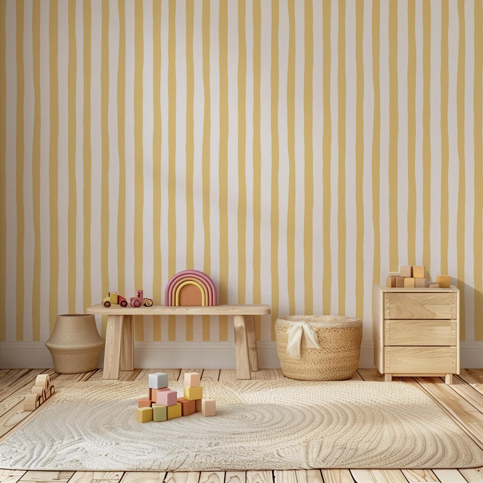 Güneş Işığı Sarısı Sallanan Çi - Baby Nursery Peel And Stick Wallpaper incelemesi ve fiyatı
