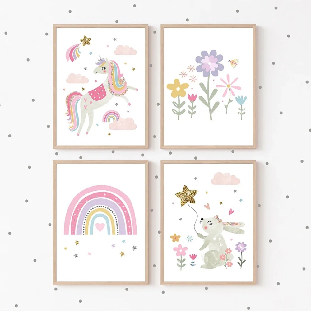 Pembe Unicorn Tavşan Gökkuşağı - Baby Nursery Decor Girl incelemesi ve fiyatı