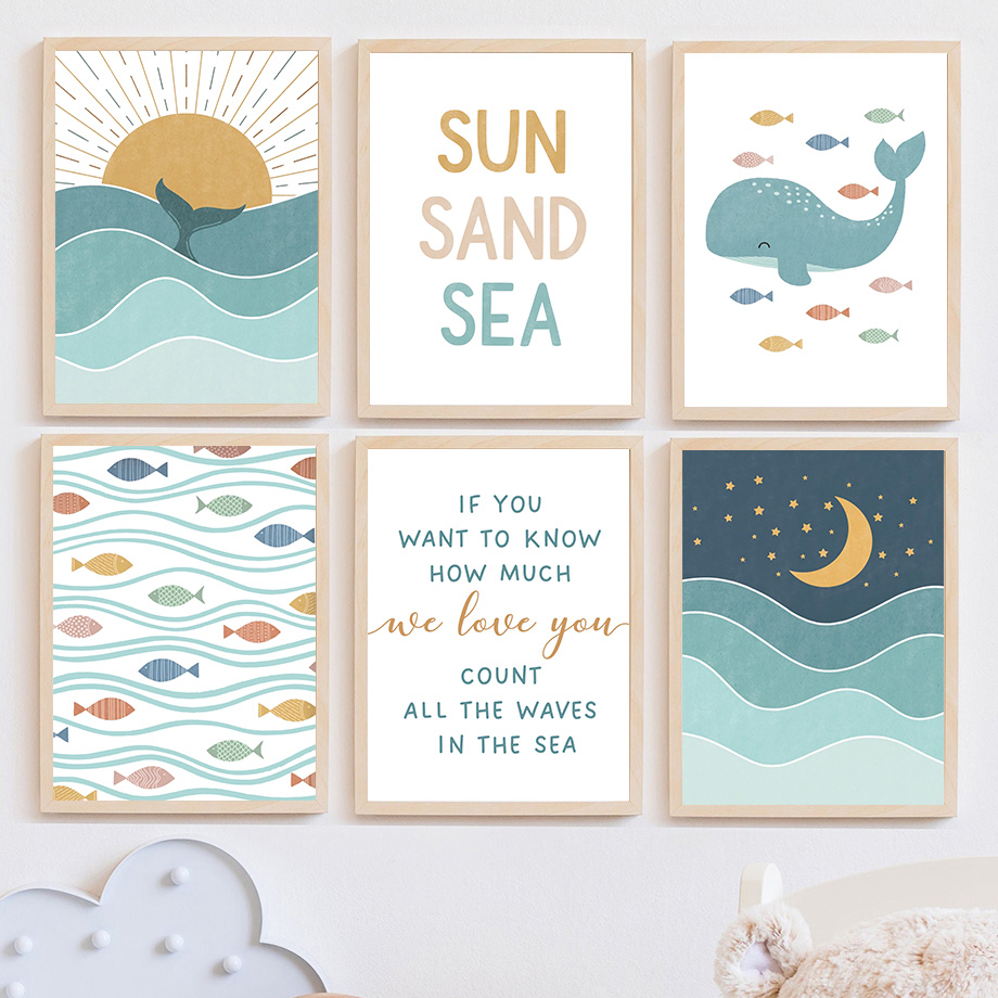1 adet çerçevesiz Balık Balina - Baby Girl Nursery Quotes incelemesi ve fiyatı