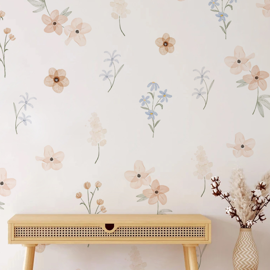 Suluboya Çiçekler Duvar Çıkart - Baby Girl Nursery Quotes incelemesi ve fiyatı