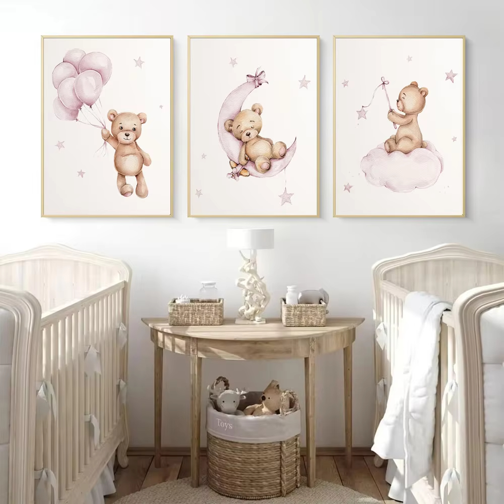 Ayıcıklı Çocuk Odası Duvar San - Baby Nursery Decor Girl incelemesi ve fiyatı