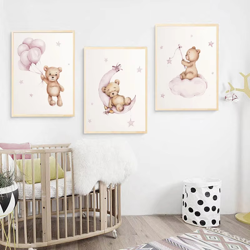 Ayıcıklı Çocuk Odası Duvar San - Baby Nursery Decor Girl incelemesi ve fiyatı
